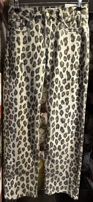 Jean léopard beige taupe et noir
