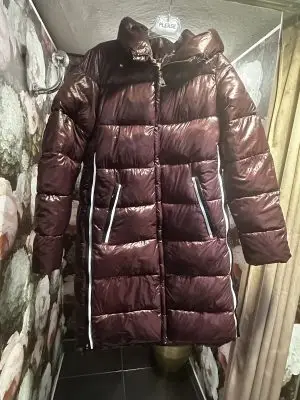 Doudoune bordeau longue